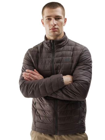 Kurtka Męska puchowa Pikowana 4F AW23TDJAM239 ciemny brąz