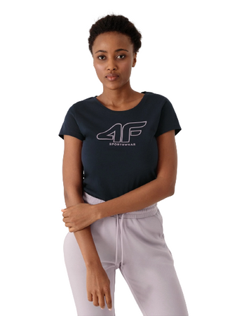 Koszulka T-shirt Damski z logo 4F H4Z21-TSD015 GRANAT