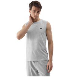 Koszulka męska tank top bez rękawów szara 4F WSS24 TSLEM075