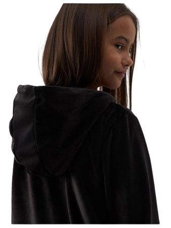 Bluza dziewczęca z kapturem 4F 4FJWAW24TSWSF1217 czarna