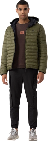 Kurtka dwustronna Pikowana Męska 4FAW23-TDJAM242 zielony