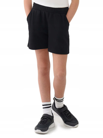 Spodenki dziewczęce dresowe 4FJWSS25TSHOF470 czarne