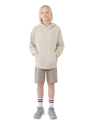 Bluza dresowa nierozpinana z kapturem chłopięca 4FJWSS25TSWSM1712 kremowa