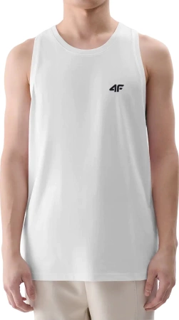 Koszulka męska bez rękawów 4FWMM00TSLEM126 biały