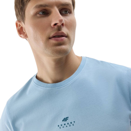 Koszulka męska tshirt 4FWSS24TTSHM1290 jasny niebieski