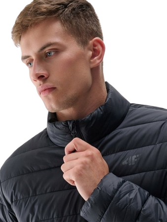 Męska kurtka puchowa pikowana 4F 4FWAW24TDJAM483 czarna