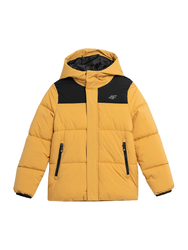 Kurtka Zimowa chłopięca 4F HJZ22-JKUMP004 jasny brąz