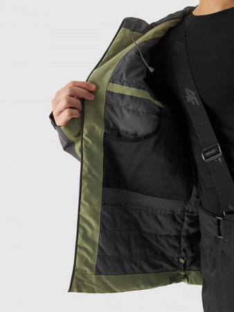 Kurtka męska zimowa narciarska 4F 4FWAW24TTJAM579 khaki