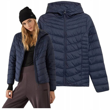 Kurtka Damska Pikowana z kapturem 4F H4Z21-KUDP003 GRANAT