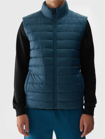 Bezrękawnik kamizelka męska 4FWAW24TVJAM145 morska zieleń