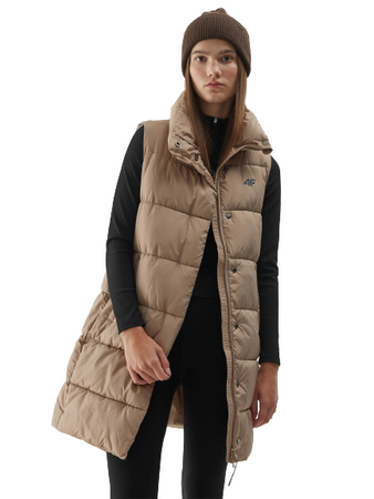 Bezrękawnik długi Damski 4F AW23TVESF076 brązowy