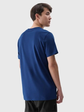 Męski t-shirt koszulka basic 4F 4FWMM00TTSHM2256 morski