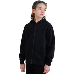 Bluza dresowa rozpinana z kapturem chłopięca 4FJWMM00TSWSM1859 czarny