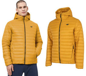 Kurtka Pikowana z kapturem Męska 4F H4Z22 KUMP004 żółty