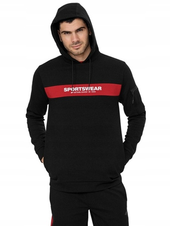 Bluza Męska 4F z kapturem H4L22-BLM015 czarna