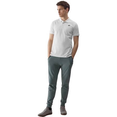 Koszulka męska polo 4F biała 4FWSS24TPTSM130