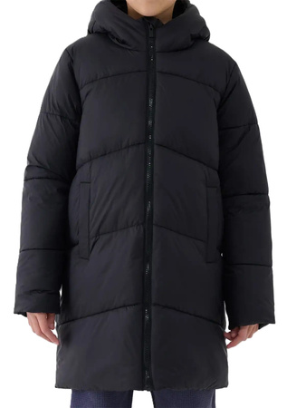 Płaszcz puchowy dziewczęcy 4FJWAW25TDJAF616 czarny