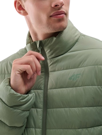 Męska kurtka puchowa pikowana 4F 4FWAW24TDJAM483 zielona