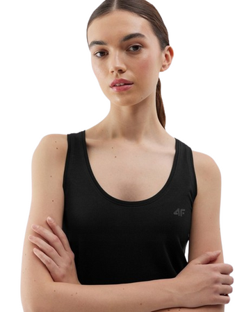 Koszulka damska TOP bez rękawów czarny 4F WSS24 TSLEF041