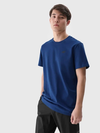 Męski t-shirt koszulka basic 4F 4FWMM00TTSHM2256 morski