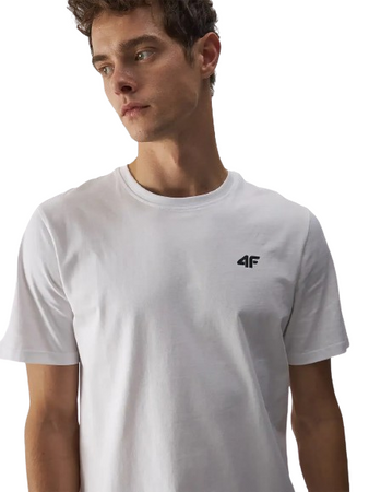 Koszulka męska 4F 4FWMM00TTSHM1843 biała