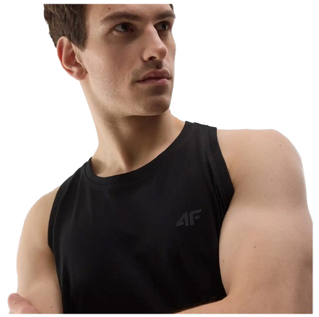 Koszulka męska tank top bez rękawów czarny 4F WSS24 TSLEM076