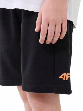 Spodenki chłopięce dresowe 4FJWSS25TSHOM600 czarne