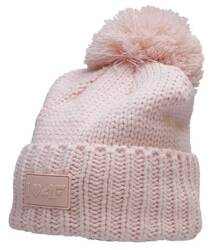 Czapka Zimowa dziewczęca z pomponem 4F JAW23ACAPF265 róż