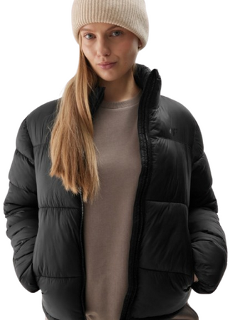 Damska kurtka puchowa pikowana 4F 4FWAW24TDJAF469 czarny