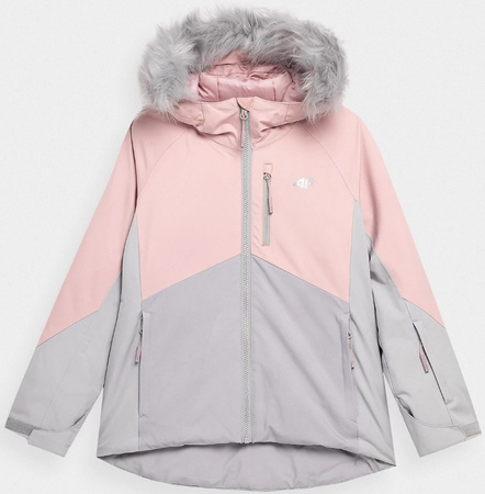 Dziewczęca kurtka narciarska 4F HJZ22-JKUDN003 szary