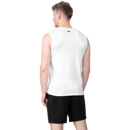 Koszulka bez rękawów Męska 4F H4L22 TSM350 biały
