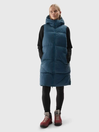 Bezrękawnik kamizelka damska 4FWAW24TVJAF143 morska zieleń