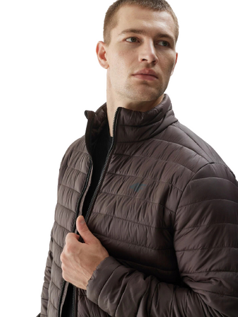 Kurtka Męska puchowa Pikowana 4F AW23TDJAM239 ciemny brąz