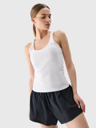 Koszulka top bokserka damska 4FWMM00TSLEF124 biała