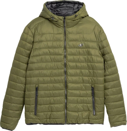 Kurtka dwustronna Pikowana Męska 4FAW23-TDJAM242 zielony
