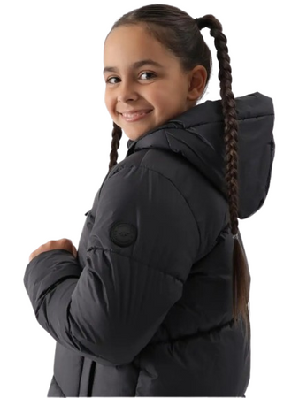 Dziewczęcy płaszcz puchowy 4F 4FJWAW24TDJAF455 czarny