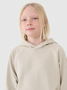 Bluza dresowa nierozpinana z kapturem chłopięca 4FJWSS25TSWSM1712 kremowa