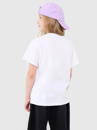 Dziewczęcy t-shirt koszulka 4FJWMM00TTSHF2332 biały