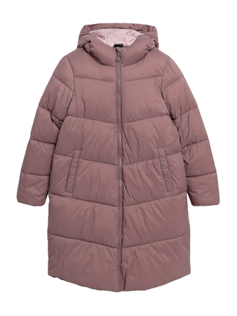 Kurtka Płaszcz zimowy dziewczęcy 4F JAW23TDJAF268 brązowa