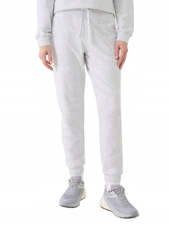 Spodnie dresowe damskie 4FWMM00TTROF1138 jasny szary