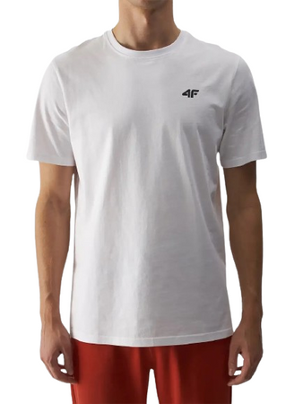 Koszulka męska 4F 4FWMM00TTSHM1843 biała