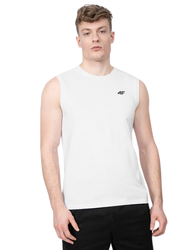 Koszulka bez rękawów Męska 4F H4L22 TSM350 biały