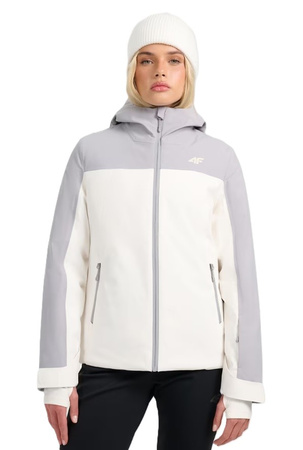 Kurtka narciarska damska 4FWAW25TTJAF0807 jasny szary