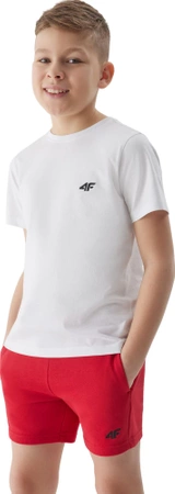 Spodenki chłopięce dresowe 4F 4FJWSS24TSHOM272 czerwone
