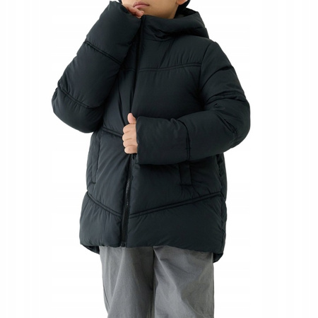 Chłopięca kurtka puchowa 4FJWAW25TDJAM622 czarna