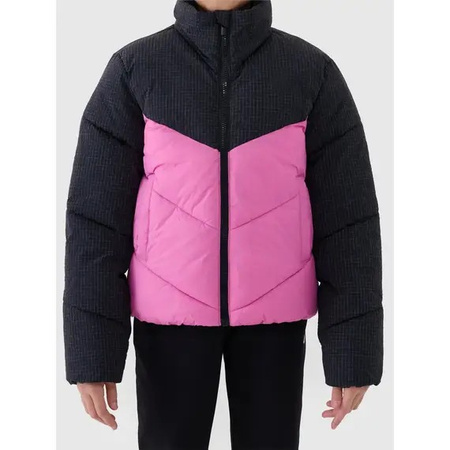 Kurtka puchowa dziecięca 4FJWAW25TDJAF614 różowa