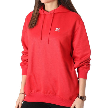 Adidas Originals bluza damska kolor czerwony z kapturem z nadrukiem IP0585