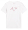 Koszulka dziewczęca 4F 4FJWAW25TTSHF2388 biała