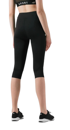 Legginsy 3/4 Damskie Sportowe 4F SS23TFTIF076 czarne