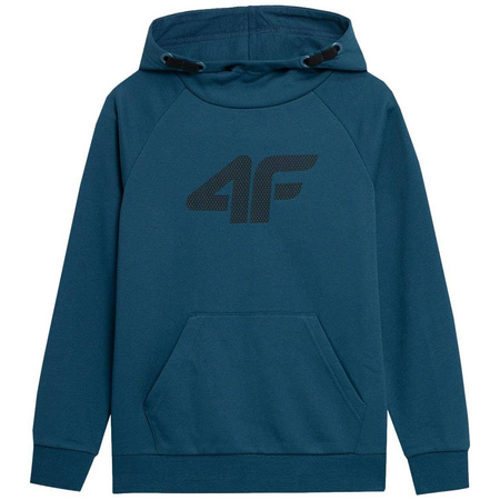 Bluza chłopięca z kapturem 4F HJZ22 JBLM002 denim